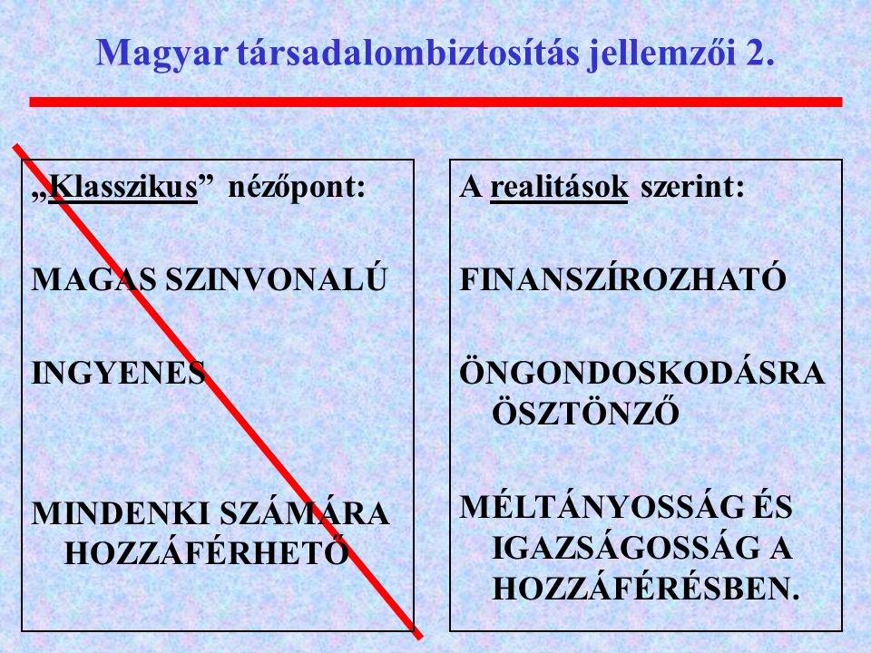 Magyar társadalombiztosítás jellemzői 2.