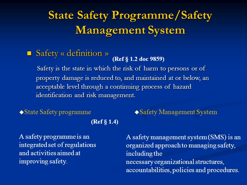 State Safety Programme/Safety Management System