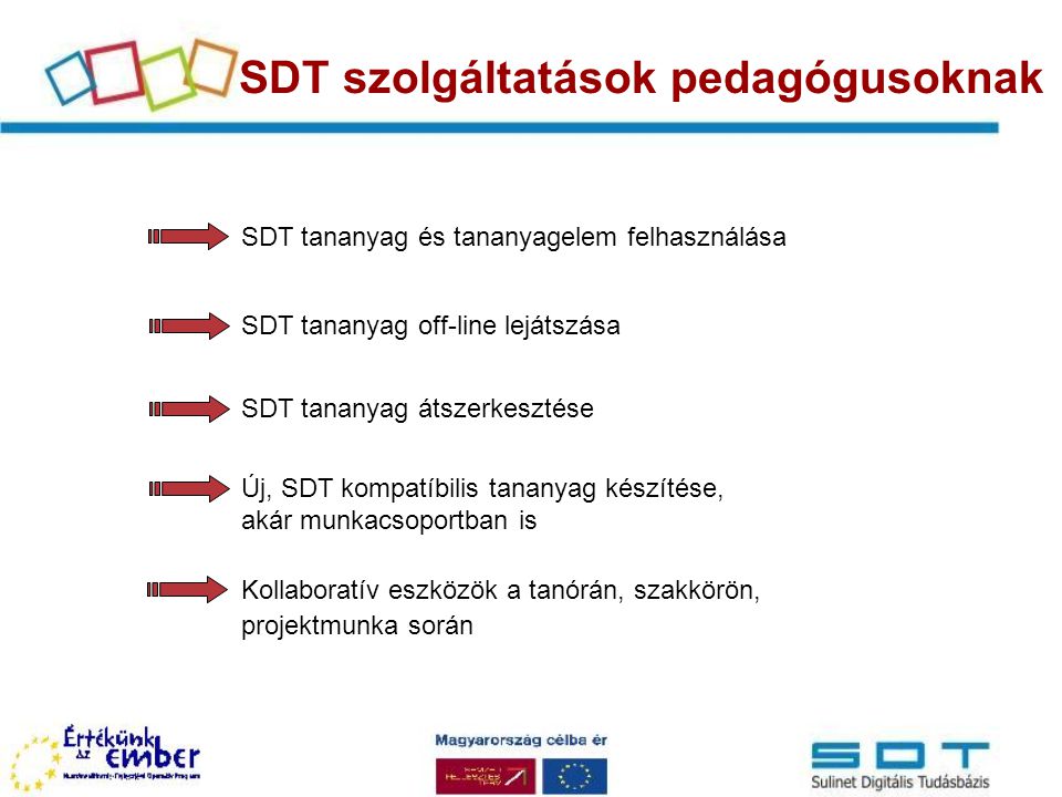 SDT szolgáltatások pedagógusoknak