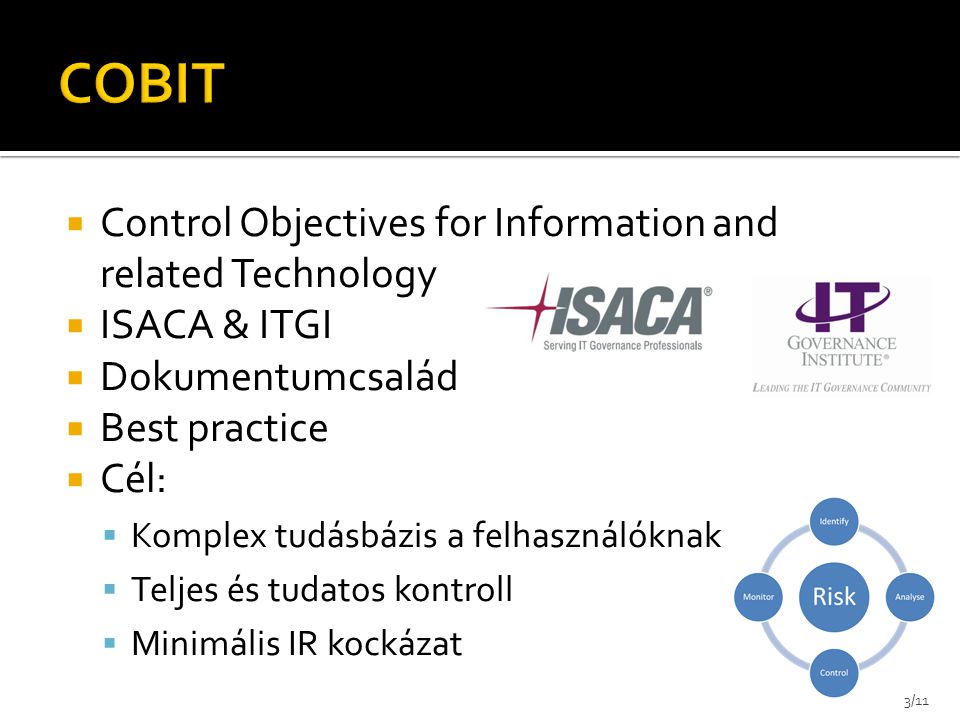 COBIT Control Objectives for Information and related Technology