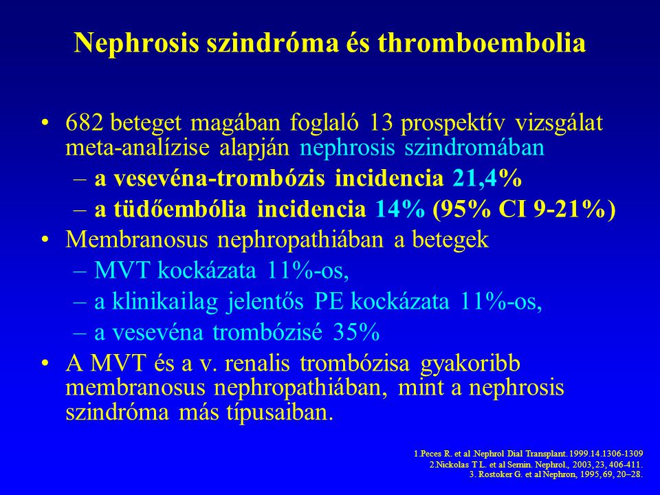 Nephrosis szindróma és thromboembolia