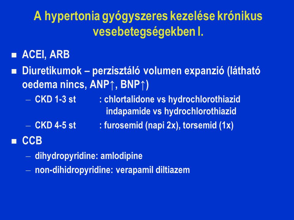 A hypertonia gyógyszeres kezelése krónikus vesebetegségekben I.