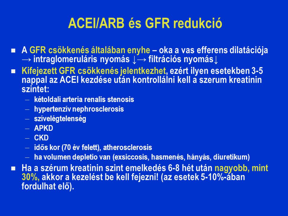 ACEI/ARB és GFR redukció