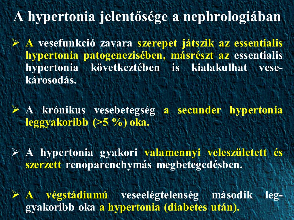 A hypertonia jelentősége a nephrologiában