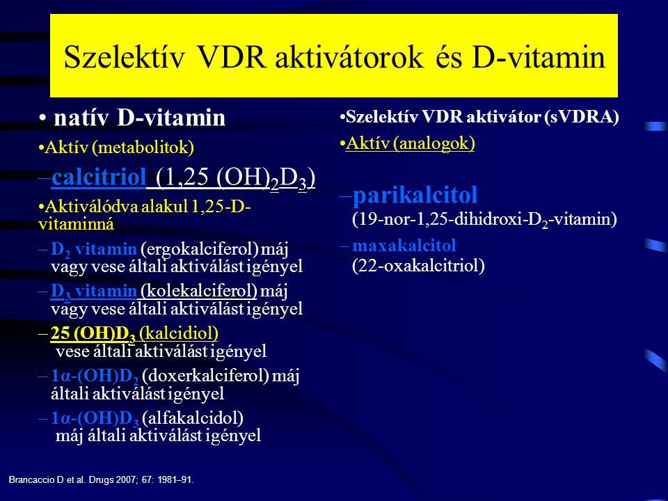 Szelektív VDR aktivátorok és D-vitamin
