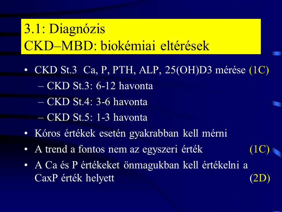 3.1: Diagnózis CKD–MBD: biokémiai eltérések