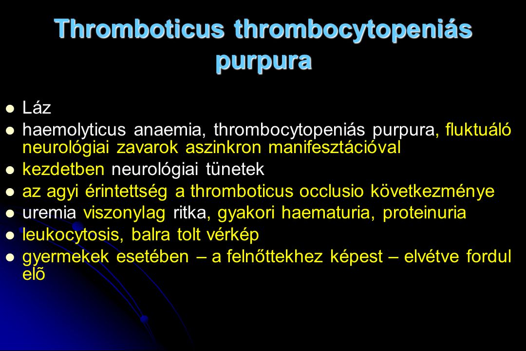 Thromboticus thrombocytopeniás purpura