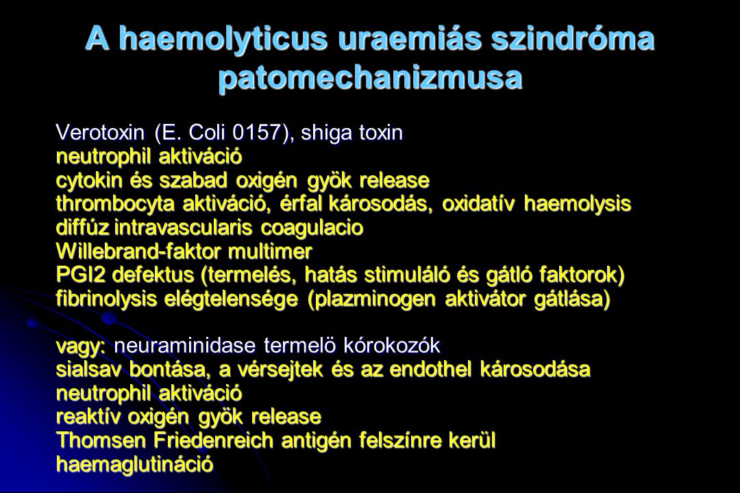 A haemolyticus uraemiás szindróma patomechanizmusa