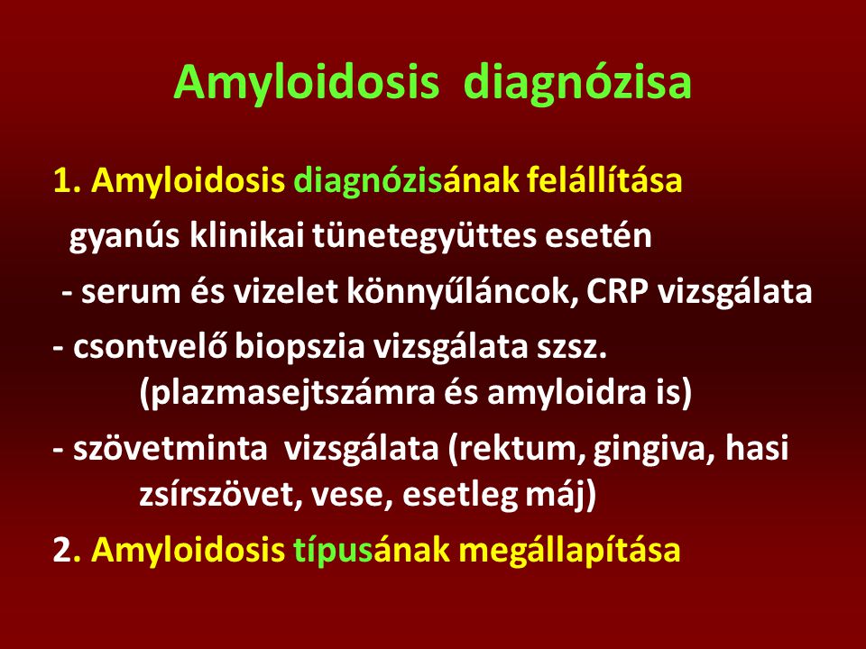 Amyloidosis diagnózisa
