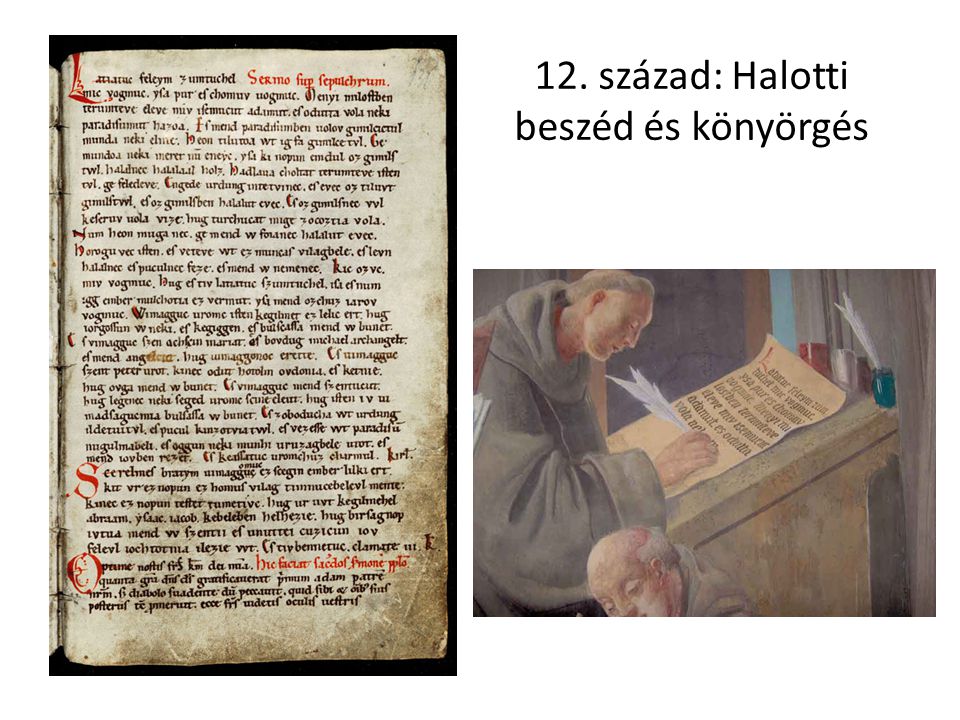 12. század: Halotti beszéd és könyörgés