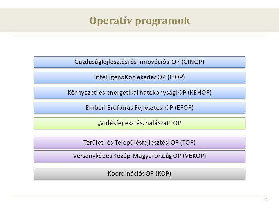 Operatív programok Gazdaságfejlesztési és Innovációs OP (GINOP)