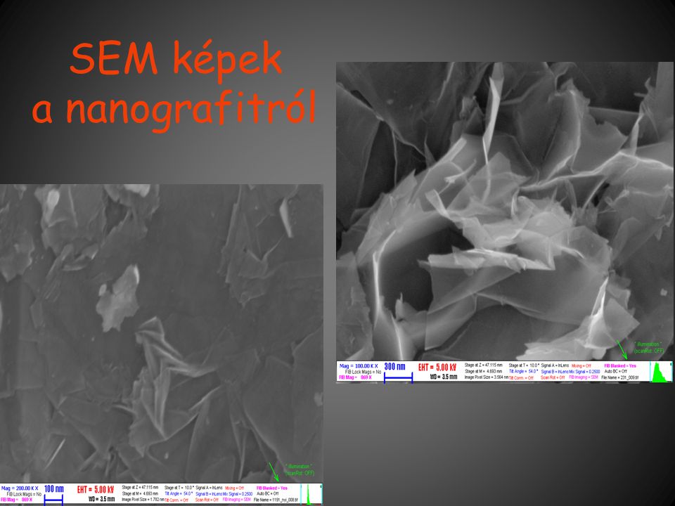 SEM képek a nanografitról