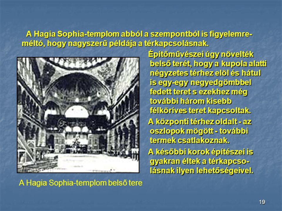 A Hagia Sophia-templom belső tere