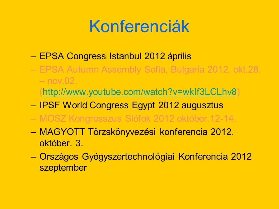 Konferenciák EPSA Congress Istanbul 2012 április