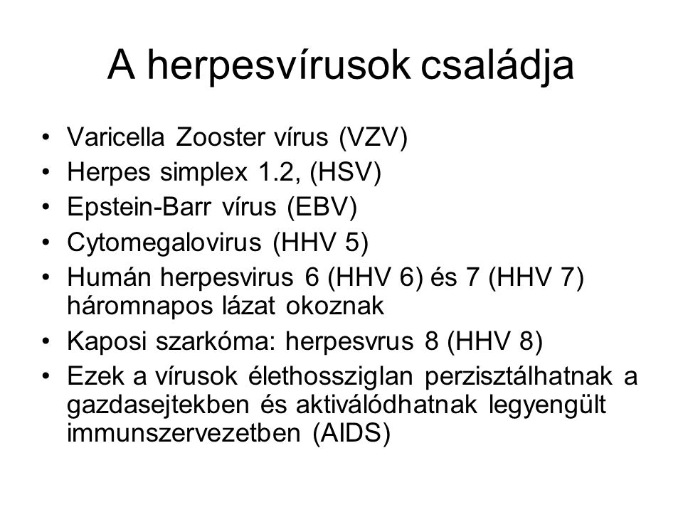 A herpesvírusok családja