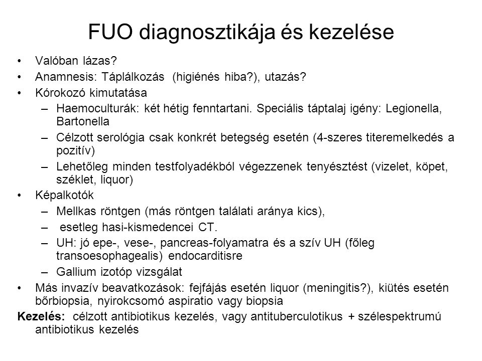 FUO diagnosztikája és kezelése