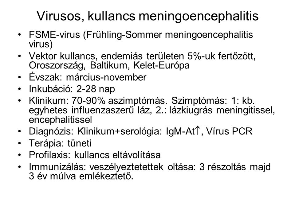 Virusos, kullancs meningoencephalitis
