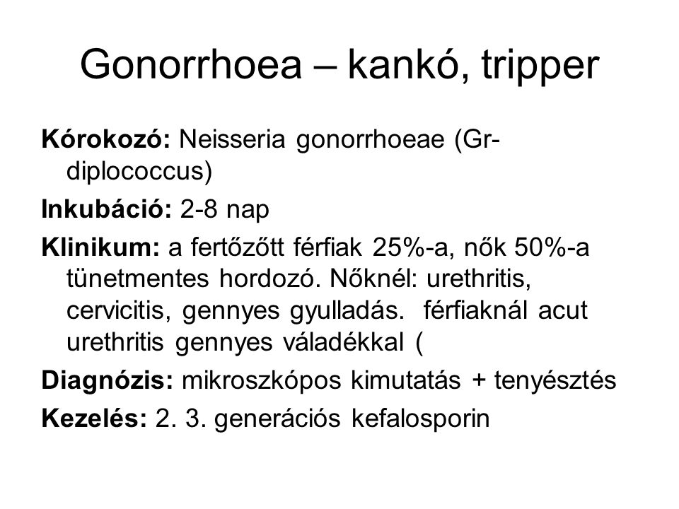 Gonorrhoea – kankó, tripper