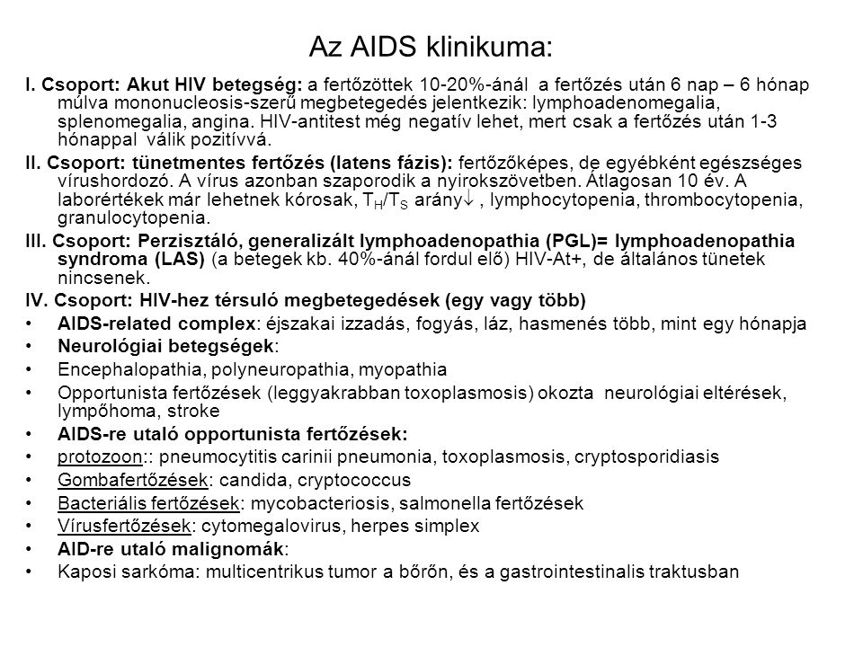 Az AIDS klinikuma: