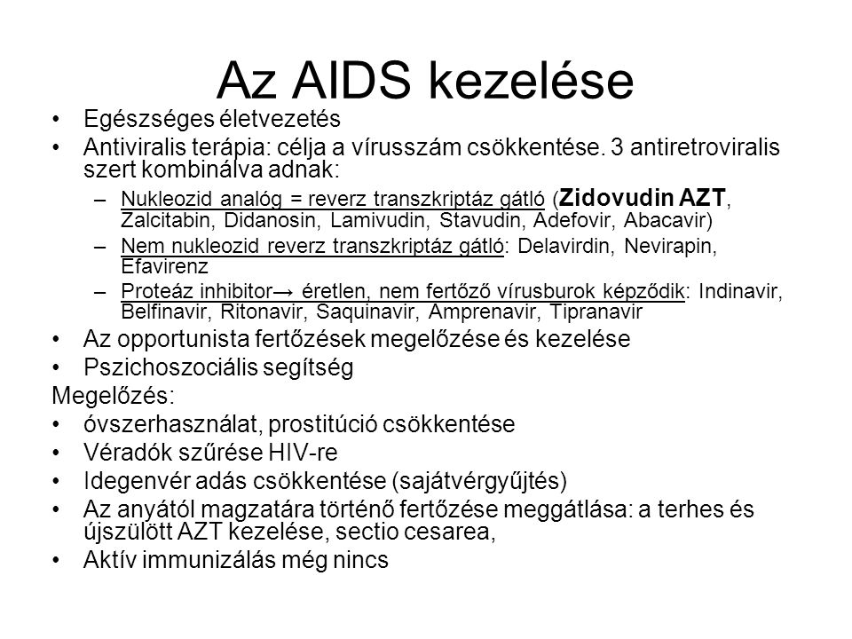 Az AIDS kezelése Egészséges életvezetés