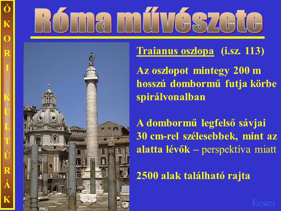 Róma művészete Traianus oszlopa (i.sz. 113)