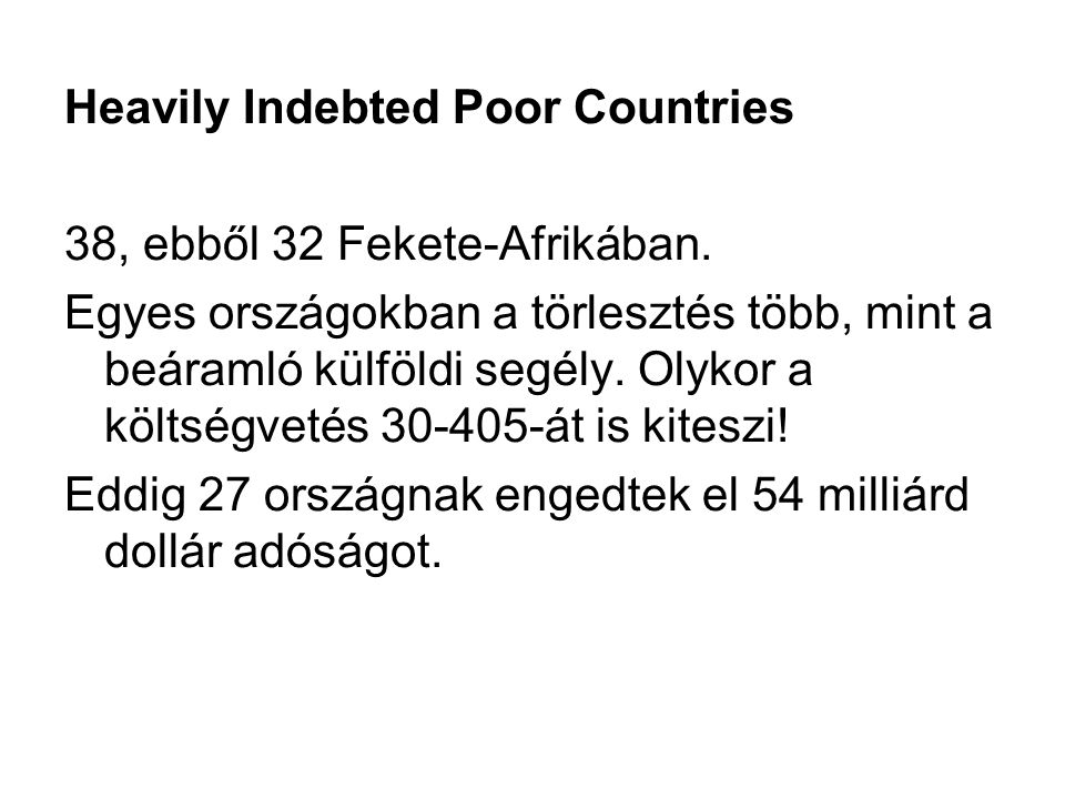 Heavily Indebted Poor Countries