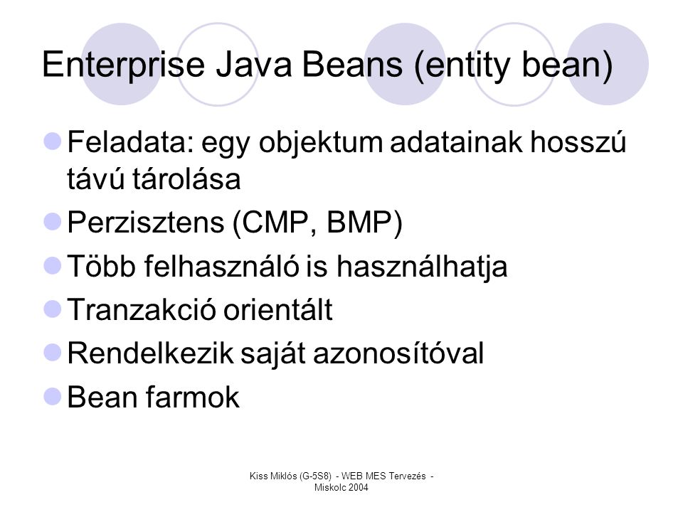 Enterprise Java Beans (entity bean)
