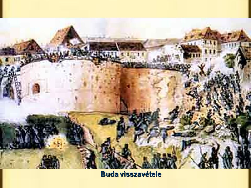 Buda visszavétele Hentzi Pestet löveti.