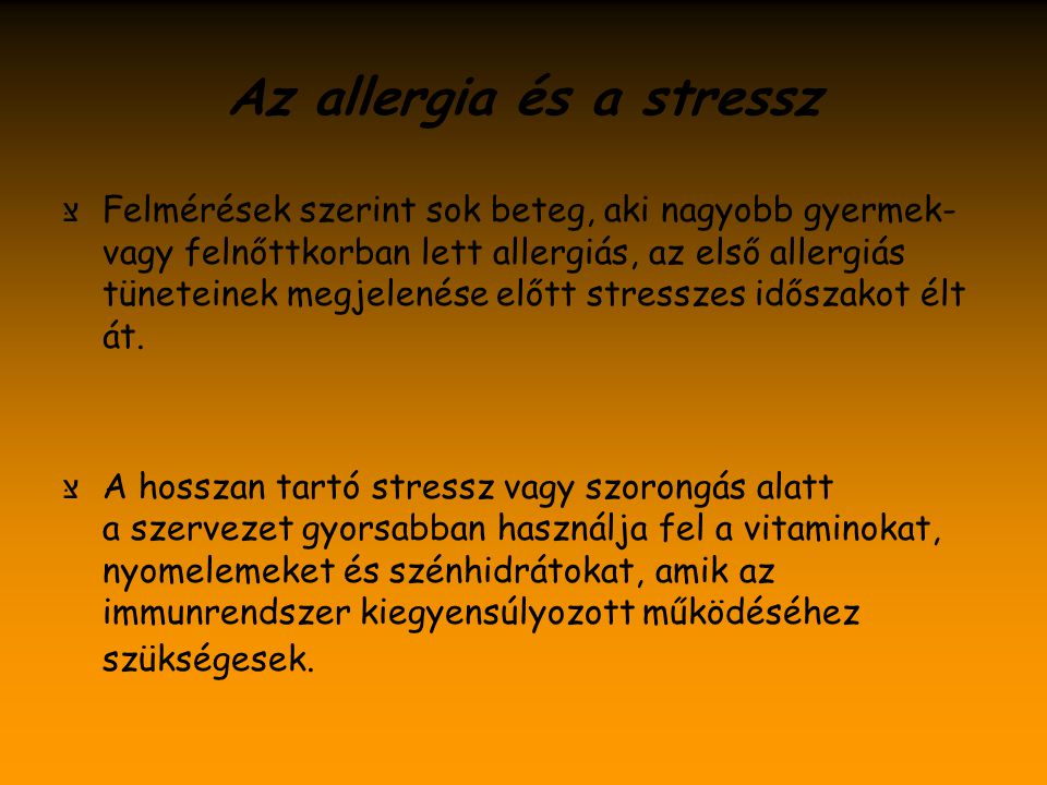 Az allergia és a stressz