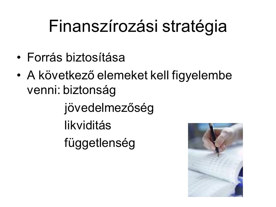 Finanszírozási stratégia