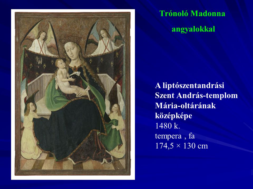 Trónoló Madonna angyalokkal