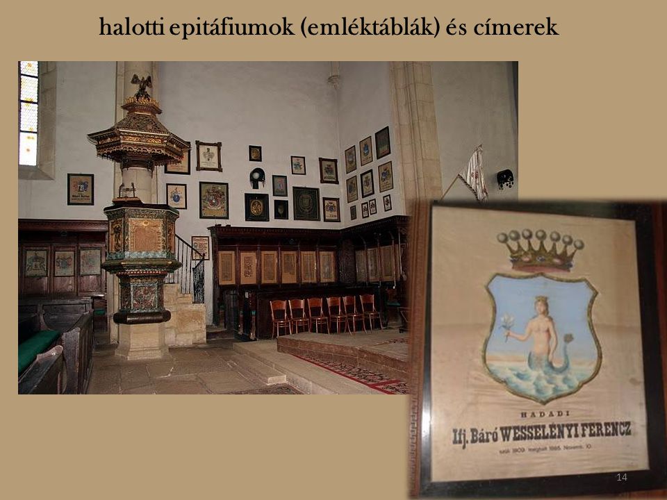 halotti epitáfiumok (emléktáblák) és címerek