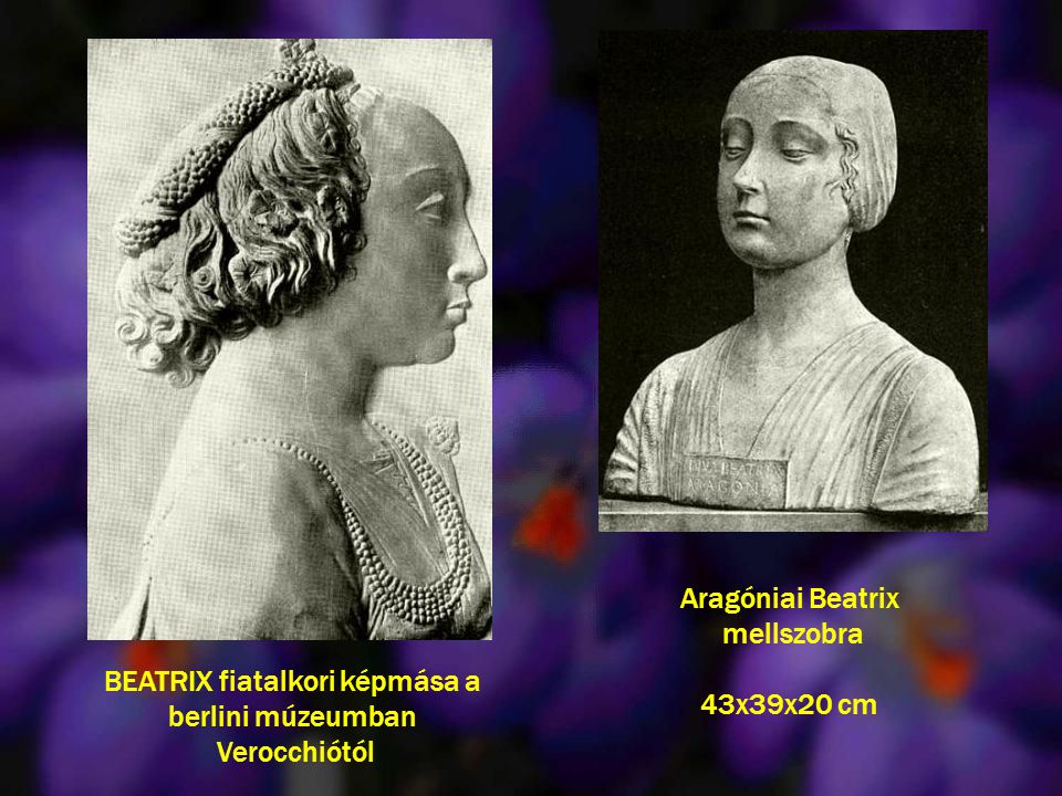 Aragóniai Beatrix mellszobra 43x39x20 cm