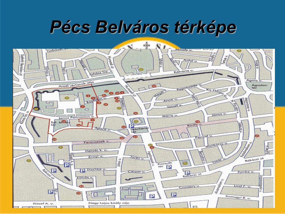 pécs belváros térkép Pécs Belváros Térkép Részletes