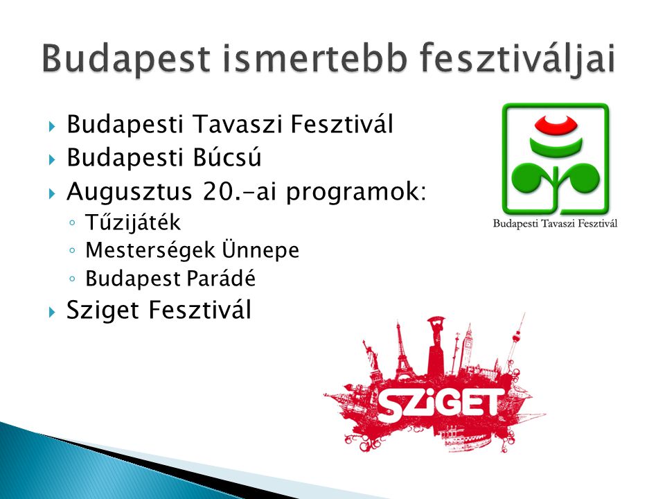 Budapest ismertebb fesztiváljai