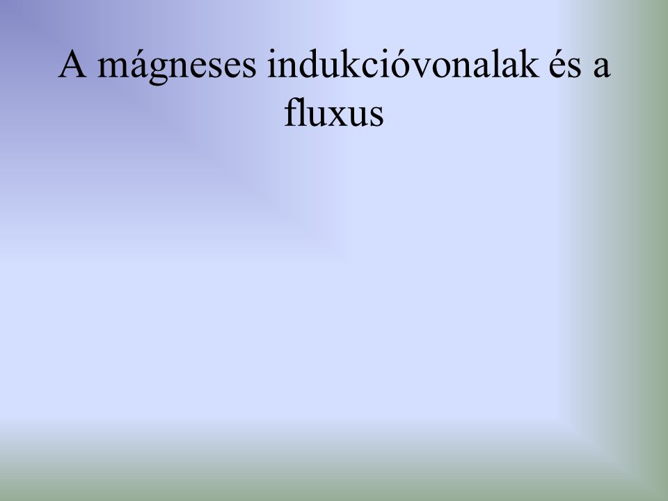 A mágneses indukcióvonalak és a fluxus