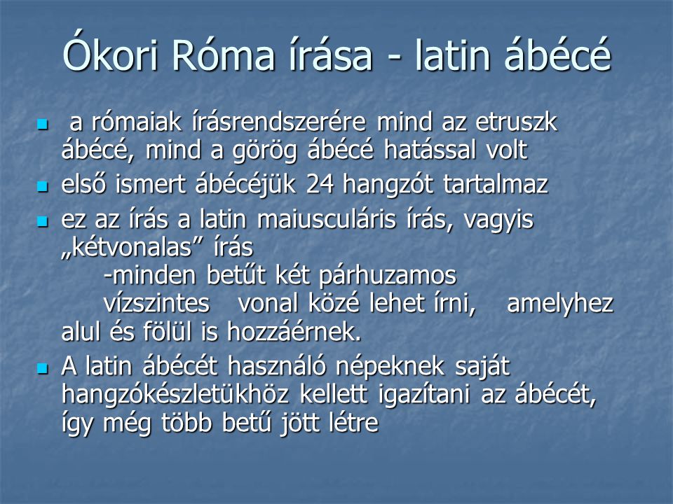 Ókori Róma írása - latin ábécé