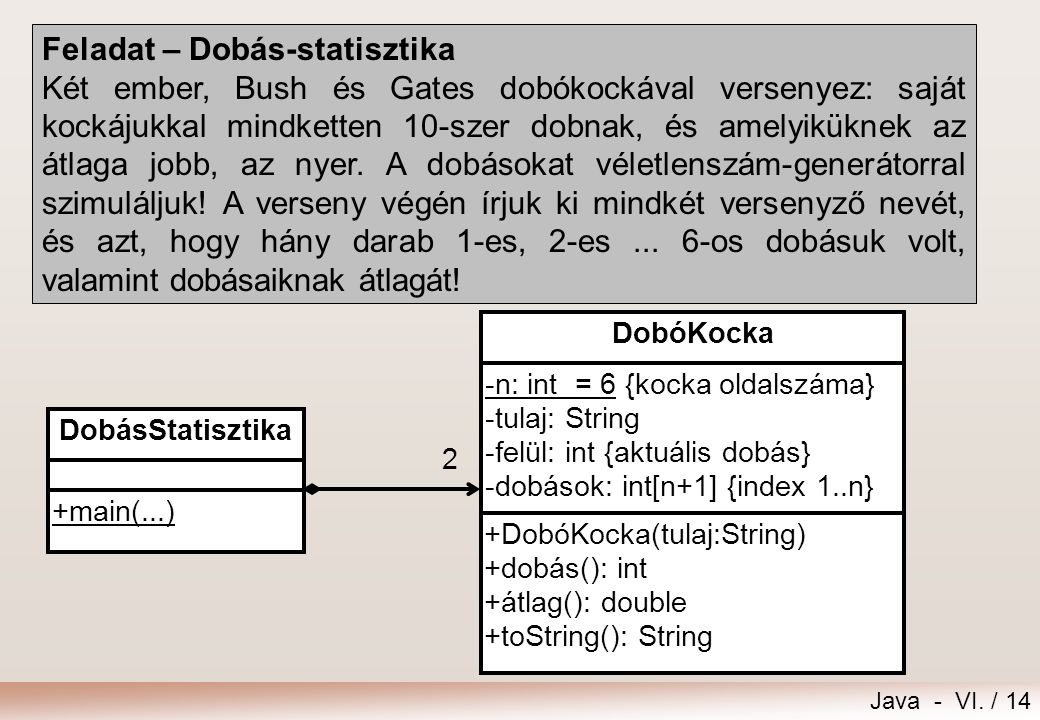 Feladat – Dobás-statisztika