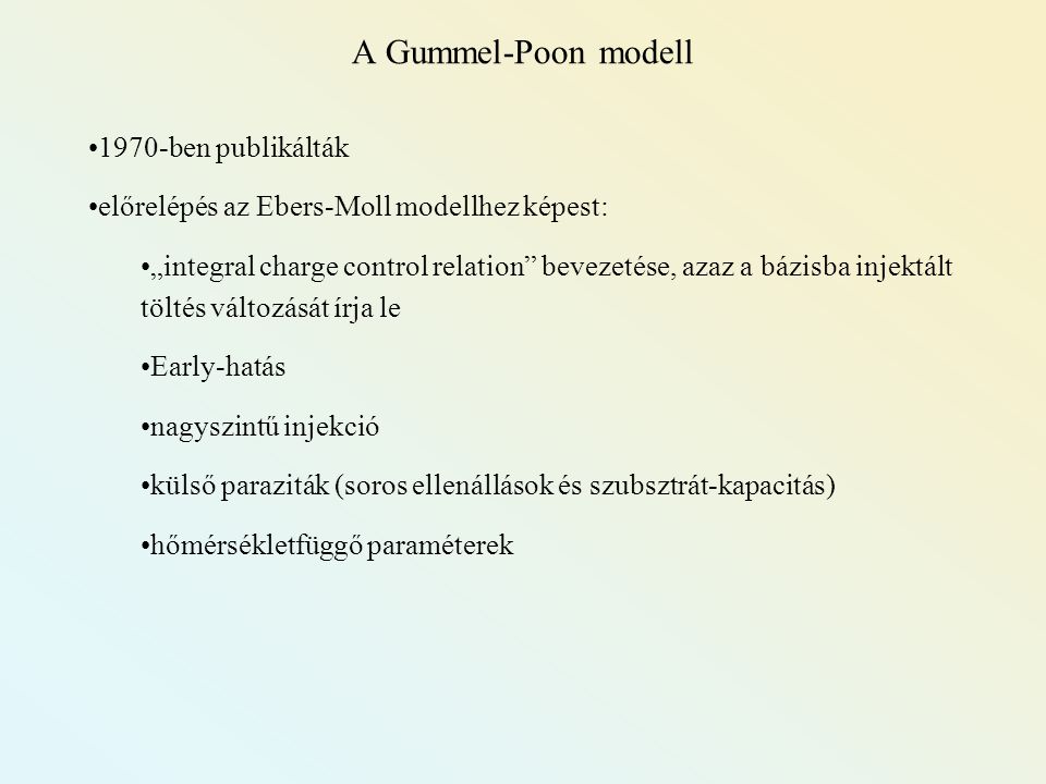 A Gummel-Poon modell 1970-ben publikálták