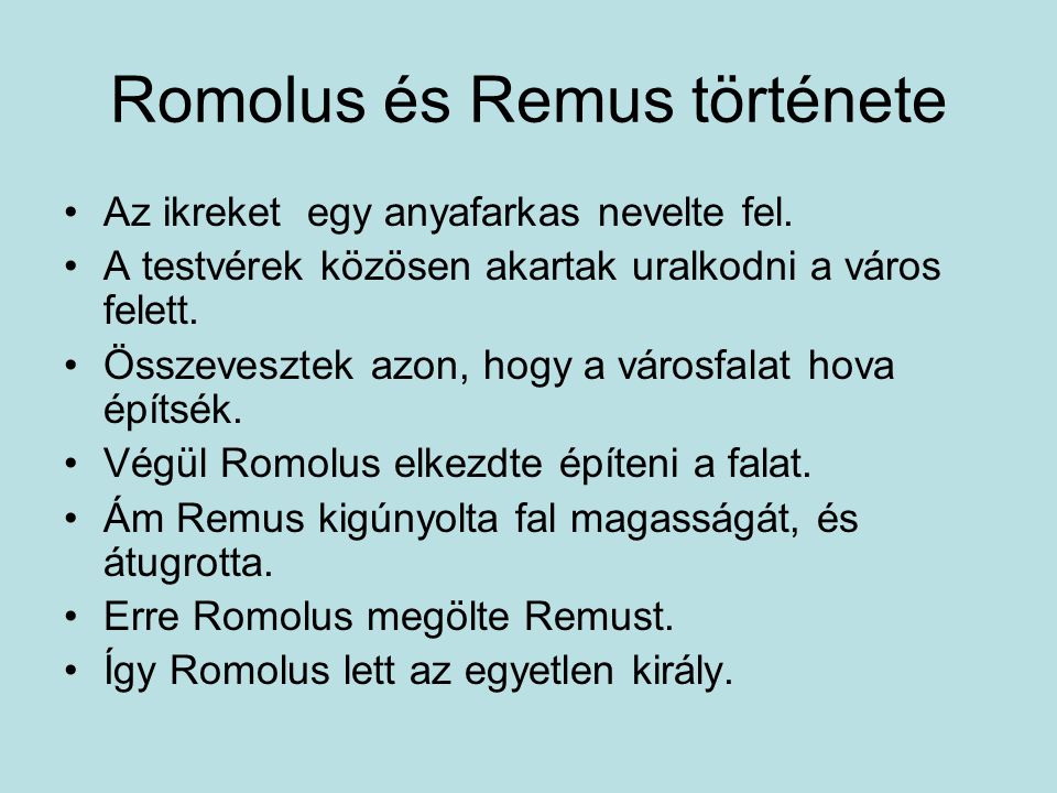 Romolus és Remus története