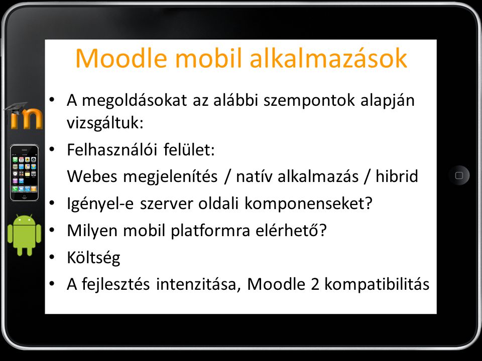 Moodle mobil alkalmazások
