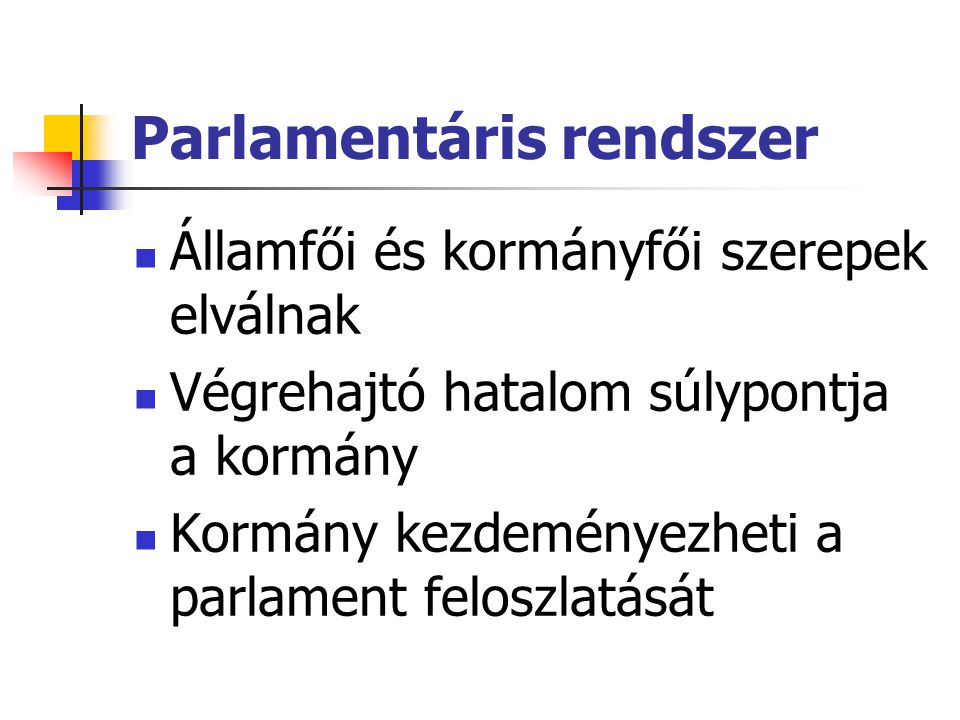 Parlamentáris rendszer fogalma
