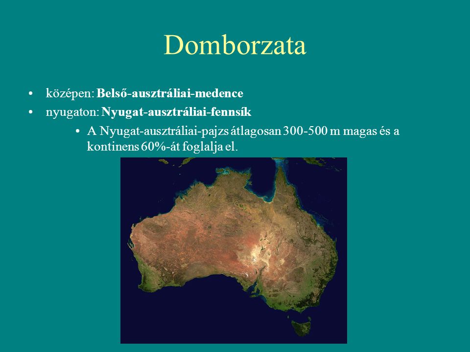 Domborzata középen: Belső-ausztráliai-medence