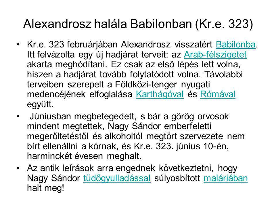 Alexandrosz halála Babilonban (Kr.e. 323)