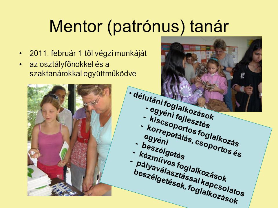 Mentor (patrónus) tanár