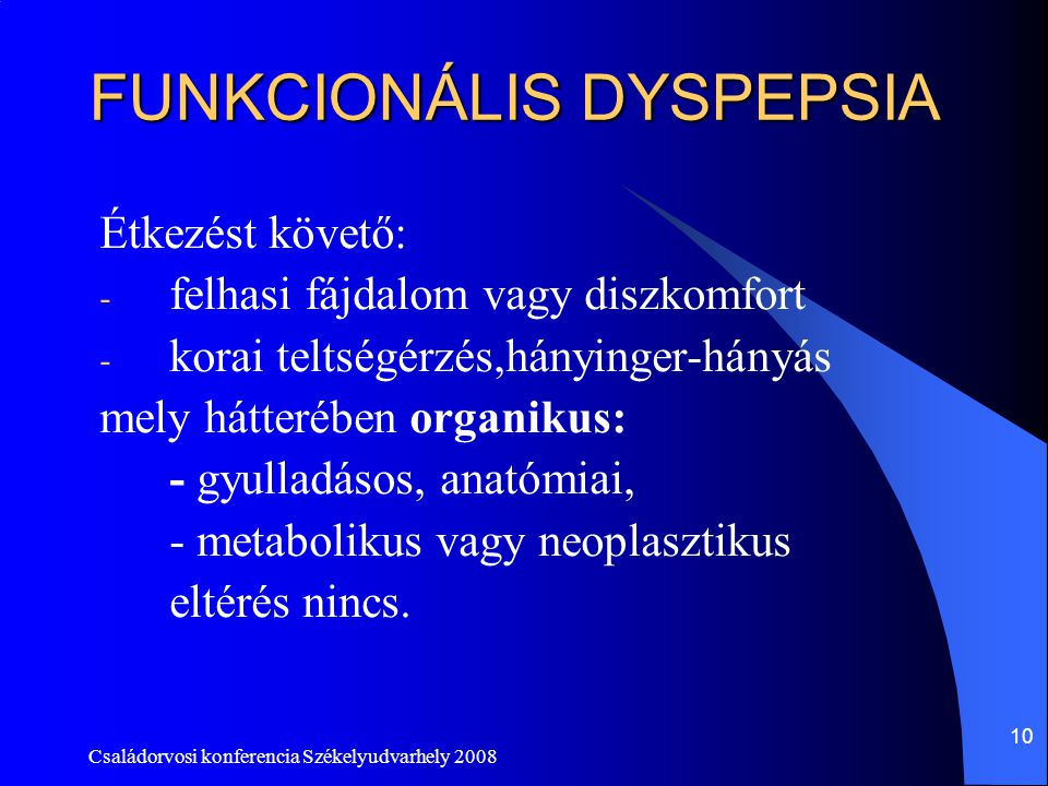 Funkcionális dyspepsia - okai és kezelése