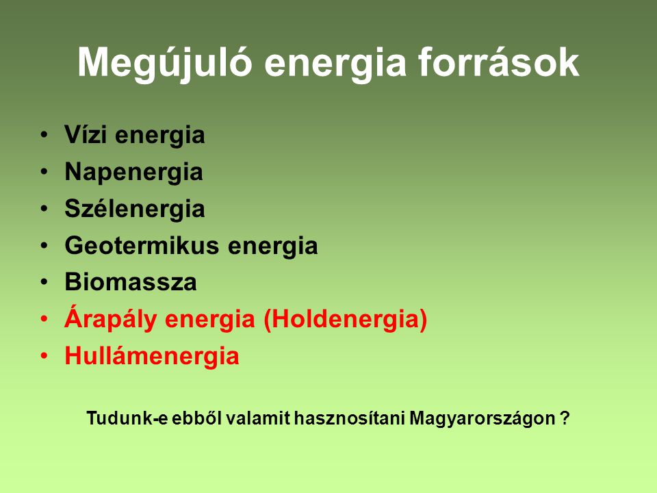 Megújuló energia források