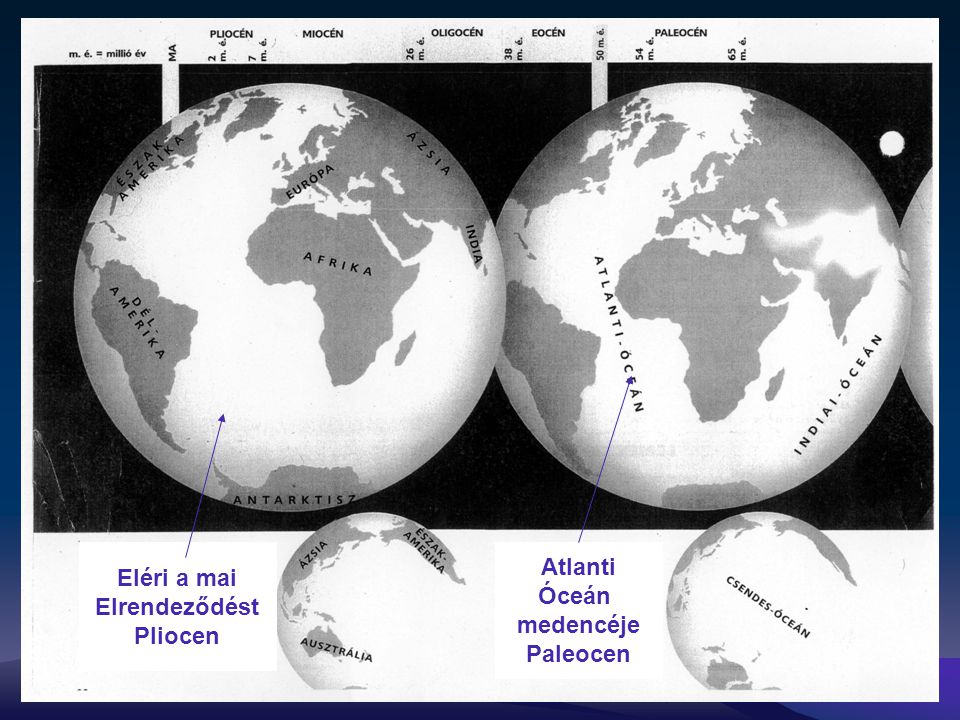 Eléri a mai Elrendeződést Pliocen Atlanti Óceán medencéje Paleocen