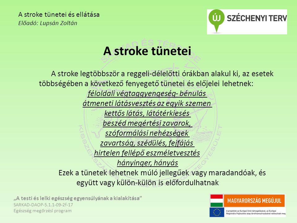 Súlyos fogyás stroke után, Stroke tünetei, jelei, kezelése