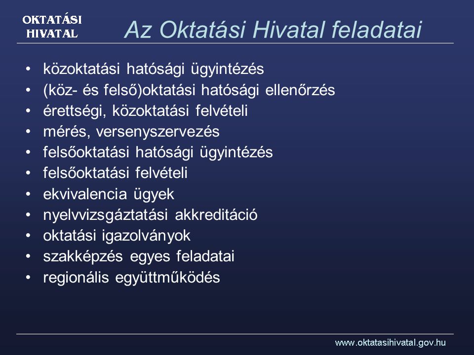 Az Oktatási Hivatal és A Felvételi Eljárás - Ppt Letölteni